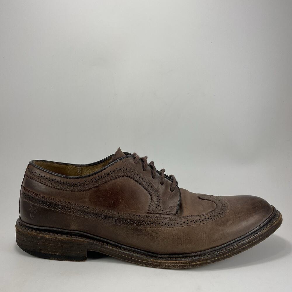 Frye James Oxford Wing Tip Leather Shoes Mens Size 10.5 D Brown Leather Dress